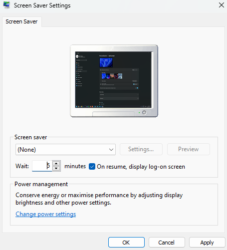 Enable password-protected screensaver on Windows screen saver settings